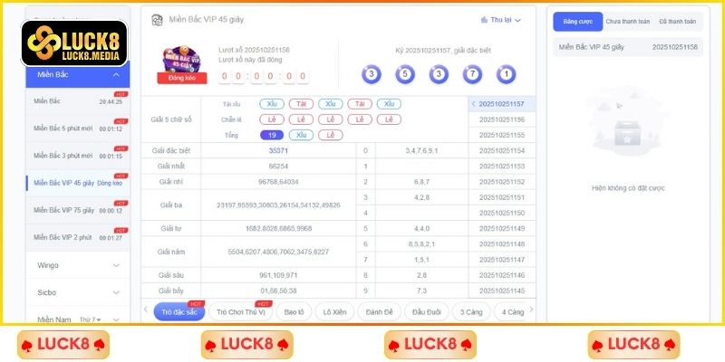 LUCK8 | Xổ Số Luck8 - Quay Số Trúng Thưởng Chốt Số Thả Ga 3 Dòng siêu tốc có thời gian mở thưởng nhanh chóng